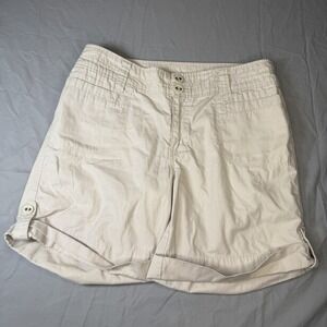 Bill Bass Khakis Shorts Womans Size 10 Khaki Beige Cargo 100% Cotton Classic